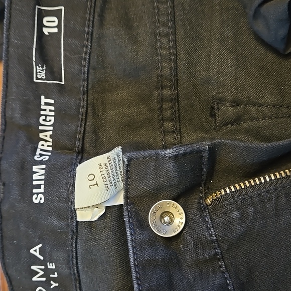 Sonoma Slim Straight Black Jeans Size 10 - Picture 7 of 8